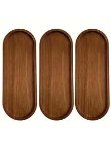 1/2/3 Stücke Akazien Holz Serviertablett, Frühstückstablett, Ess-/Küchentablett, Obstschale, Kaffeetablett, Teeschale, Snacktablett, Dekorationsstück für Wohnzimmer, geeignet für Hotels, Restaurants, Zuhause, Partys, Thanksgiving, Weihnachten, Neujahr, Mehrzwecktablett für den Außenbereich