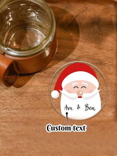 لوح تحت الأكواب مخصص بشكل سانتا كلوز من الأكريليك - طراز كلاسيكي شفاف متعدد الاستخدامات لديكور المكتب، مناسب لعيد الميلاد والهالوين وعيد الشكر وعيد الأم وعيد الأب - ديكور عطلات شخصي، قابل للتطبيق على طاولات القهوة وطاولات الطعام، عيد الميلاد والهالوين وعيد الفصح وعيد الشكر | شكل غير متماثل إبداعي، غسل باليد فقط، اكسسوارات طاولة القهوة، مناسب لعيد الميلاد والهالوين وعيد الشكر وعيد الأم وعيد الأب - ديكور عطلات شخصي
