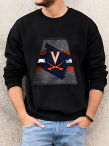 Mens Virginia Backlit Pendant Box Light | Metal Framed Billiard Light | Uva Cavaliers Pool Table Box Pendant Light Sweatshirt - màu đen - Xem 1