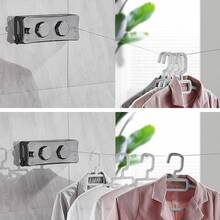 Tendedero retráctil invisible de acero para interiores/balcón, tendedero retráctil de baño, primavera, minimalista, blusas de verano - Dos cables - Ver 10