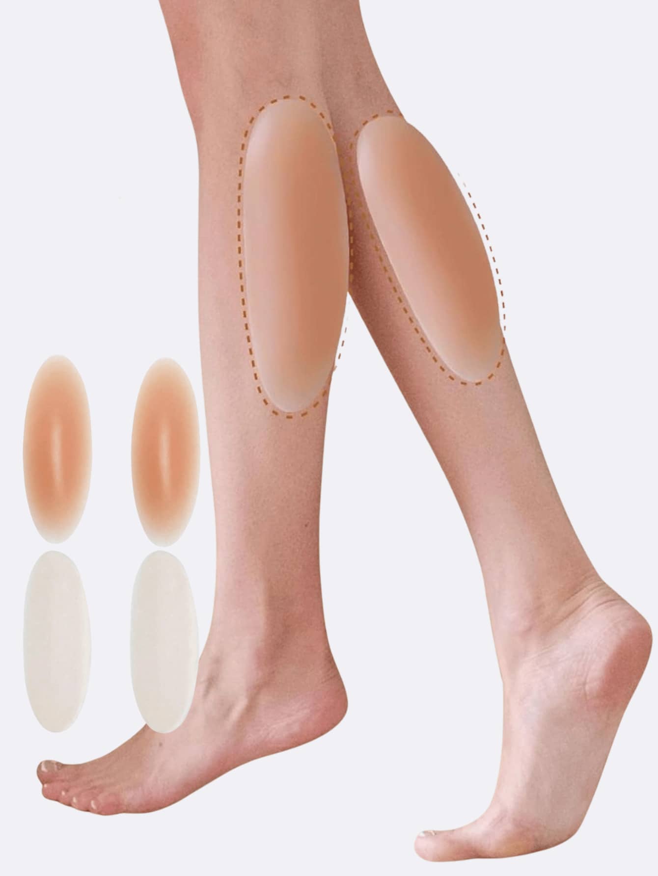 2 Packs Silicone Leg Shaping Pads, Self-Adhesive & Invisible, Unscented Calves Support For Legs & Knock Knees, No-Show Tools & Accessories - Nhiều màu - Xem 1