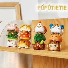 FUFUTIETIE 1 件高级风格动漫人偶，十二生肖主题玩具，PVC 材质，可爱的桌面摆件，结合了十二生肖和模型人偶，是送给家人的完美收藏礼物，因其独特的设计而备受喜爱。 - 彩色 - 查看 2