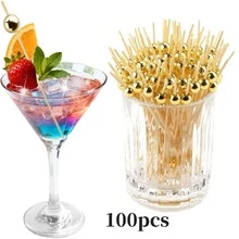 200 pezzi Stuzzicadenti monouso per cocktail, 100 pezzi oro e 100 pezzi argento, bastoncini in legno per cocktail da 4,7 pollici, adatti per bevande, cibo e decorazioni per feste disco, decorazioni per feste hawaiane estive, decorazioni per vacanze - Multicolore - Visualizzare 10