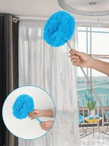2/1pc Ultra-Fine Fiber Ceiling Fan Duster - Extendable Up To 12ft, Blue, Long Handle, Dust-Proof, Reusable, Machine Washable, Easy Cleaning - Multicolor - View 5