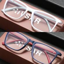 RIVSAR, Unisex Reading Glasses, New Classic Square Fashion Colorblock, Reading/Business/Minimalist/Daily Wear, Flexible Spring Arms, Suitable For Sports Non-Slip/Computer Eye Protection/Comfortable Reading/Eye Fatigue, Convenient Portable Design Fits All Face Shapes, Available In White, Blue, Red, Brown, 7 Magnification Options, Gift For Parents, Holiday Gift, Boutique Gift Box - Transparent - View 25