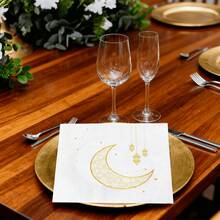 50/25pcs Moon Pattern Tissue Paper, Ramadan Special Edition Tissue Paper, White Moon Pattern Tissue Paper, Foil Stamped Moon Pattern, Disinfected Tissue Paper, Disinfection Grade, Soft Tissue Paper, Suitable For Home Use, Party Decoration, Gatherings, These Are Ramadan Party Tissues, Ramadan, Valentine's Day - Multicolor - View 8