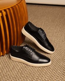 Men's Oxford Dress Shoes Maximus Genuine Leather Stylish Business Party Church - 黑色 - 查看 2