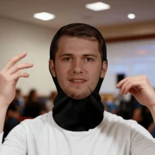 3D Celebrity Full Face Mask | Funny And Humorous Role-Play Costume Accessory | High-Elasticity Polyester Fiber | Breathable Full-Face Cover With Sporty Style | Wind-Resistant For Outdoor Activities And Cycling | Perfect For Costume Parties, Christmas, Halloween And Carnival Celebrations-1Pack - 黑色 - 查看 5