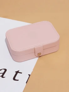 1pc/ Custom Jewelry Box - Personalized Travel Storage Box, With Zipper Closure And Fabric Lining, Perfect Bridesmaid Proposal Gift Or Couple Souvenir, Elegant Design | Soft Lining, Wedding Gift, Jewelry Box