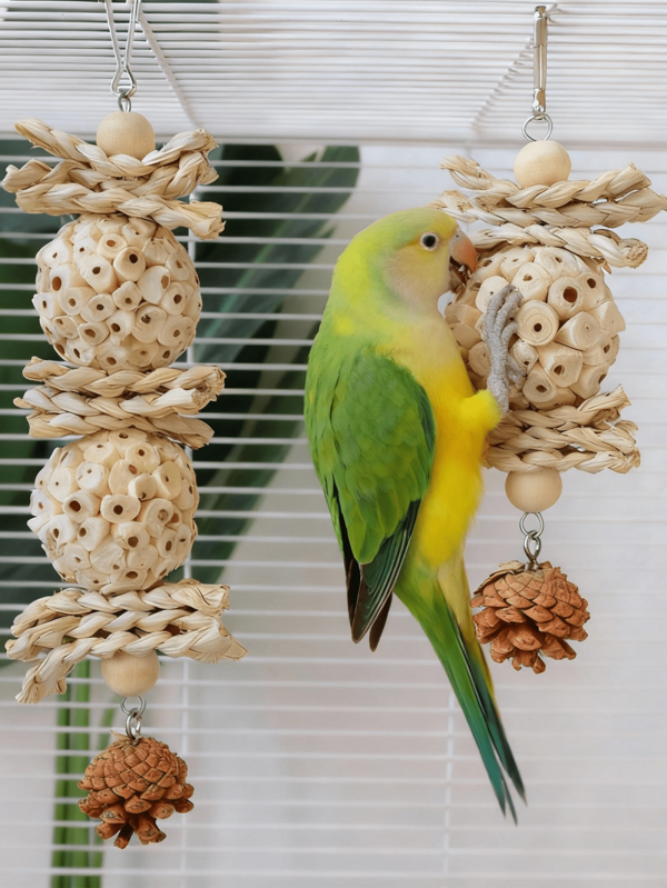 Parrot Woven Ball Chew Toy, Interesting Stress Relief Toy, Foraging Toy For Parrots