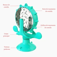 Fun Cat Toy Windmill Rotating Table With Suction Cup Ferris Wheel Treat Dispenser - 藍色 - 查看 8