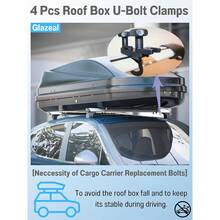 Abrazadera en U para portaequipajes de techo, universal, de acero inoxidable, para coche y camión, 85 mm de ancho interior, con 8 tuercas de segurida.d y 2 tiras (4 unidades), compatible con la mayoría de los vehículos. - Negro - Ver 5