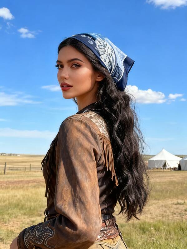 1pc Bohemian Style Women Headband, Pattern Hair Accessory Women Bandanas Soft Headwrap