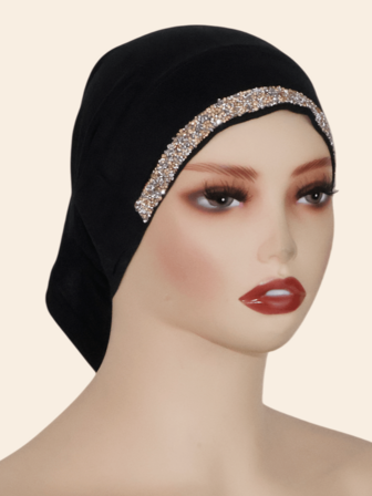 1pc Women's Fashion Soft Modal Fabric Elegant Rhinestone Decor Everyday Convenient Hijab Headscarf, Malaysia