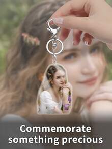 1pc Customized Personalized Acrylic Portrait Keychain, Customized Photos, Personalized Photo Keychain, Suitable For Durable Backpacks Or Car Keychains, Customized Souvenirs, Customized Acrylic Key Pendant, Suitable For Couples, Friends, Pets, Etc, Best Gifts For Women 2025,Customized Ornaments,Makezbright Personalized Gifts - Multicolor - View 2