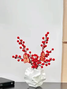 Korallen Vase Dekoration, luxuriöse florale dekorative Vase, moderne Vase, geeignet zum Aufstellen auf Schreibtischen, in Wohnzimmern, auf Couchtischen, in Büros und für Hochzeiten, ideal für Zuhause, Schlafzimmer Dekoration - Verschiedenfarbig - Übersicht 10
