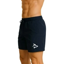 KIT 3 SHORTS ALPHA CO LOBO ALFA GEOMETRICO TREINO ACADEMIA BERMUDA TACTEL ELASTANO DRY FIT LEVE - Preto, Azul e Branco - Visão 8