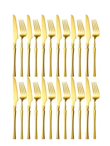 2/4/6/8/10/12pcs Stainless Steel Cutlery Set, Suitable For Home Kitchen, Restaurant, Hotel, Daily Use, Holiday Party, Wedding Banquet - Gold - View 16