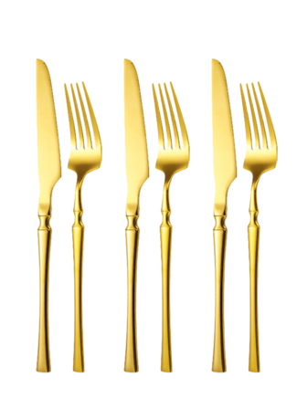 2/4/6/8/10/12件套不锈钢餐具套装，适用于家庭厨房、餐厅、酒店、日常使用、节日派对、婚宴等场合。