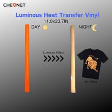 CHEONET 夜光热转印乙烯基卷材 - 30x30厘米，30x100厘米，适用于T恤、DIY服装、热压印花、工艺材料