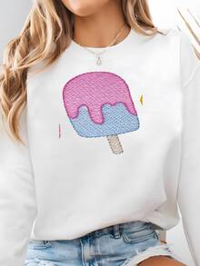 Ice Cream Cones  Shirt - Girls Summer Tee - Personalized Name - Frozen Treats - Colorful Toddler Youth Shirt Sweatshirt - trắng - Xem 1