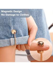 2/4pcs Multi-Functional Magnetic Clips, New Magnetic Clips, Strong Magnetic Scarf Clips With Chain, Shirt Clips, Fashion Accessories, Used To Tighten T-Shirt Hem, Collar And Pants Cuffs, Halloween Decoration - Multicolor - View 4