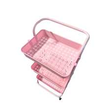 Multipurpose Organizer Cart With 3 Pink Shelves - Rosa Pálido - Ver 6