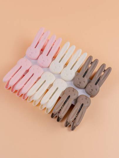 6/12 pezzi Mollette per vestiti in plastica, grucce per indumenti, mollette per biancheria intima e calze per uso domestico, mollette per il bucato colorate e antivento in plastica, fermagli per asciugare e appendere i vestiti - Piccoli fermagli senza cuciture in colori misti