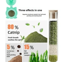 6pcs Cat Ball Hanging Wall Toys, Edible Cat Toys, Licking Healthy Cat Chewing Toys, Cat Dental Cleaning Grinding Toys - Multicolor - View 3