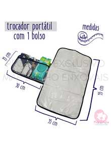 MeF Mae e Filho Portable Waterproof Baby Changing Mat With Pocket And Milky Plastic Cover, 100% Cotton Printed Fabric - 花的 - 查看 2