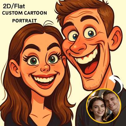 Übertriebenes, personalisiertes Cartoon-Porträt für Paar, Fotos hochladen um exklusive gerahmte/ungerahmte Wandkunst zu erstellen, schaffe eine süße Wohnatmosphäre, romantisches Weihnachts-/Valentinstags-Geschenk für sie, kreatives Geschenk um Liebesgeschichte festzuhalten, Märchenstil Wohndekoration Highlight, personalisiere Glücks-Animationsporträt für Geliebte, füge Überraschung und Wärme ins Leben, personalisiertes Familien- oder Paarfoto