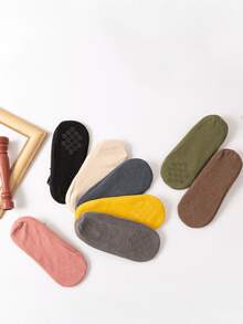 6/1pair Women's Boat Socks, German Fleece Autumn And Winter Warm Mid-Calf Silicone Non-Slip Thickened Lace Trim Winter Floor Socks - Multicolor - View 8