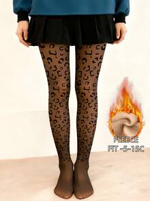 1pc 200g Warm Thermal Lined Cozy Tights Black Sheer For Winter Fashion - Multicolor - View 16