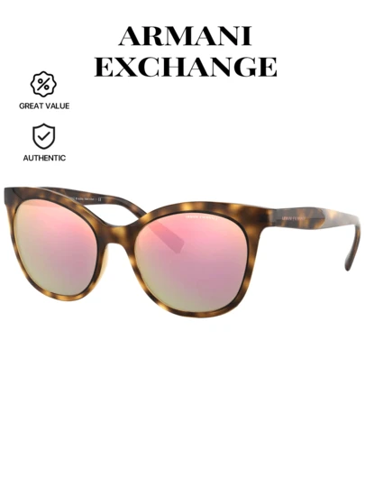 Armani Exchange Fashion Women's Brown Cat-Eye Sunglass - Stylish Retro Vintage Sunglasses For Women - Fashion Chic Retro Shades - Lightweight - UV Protection