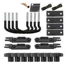 Abrazadera en U para portaequipajes de techo, universal, de acero inoxidable, para coche y camión, 85 mm de ancho interior, con 8 tuercas de segurida.d y 2 tiras (4 unidades), compatible con la mayoría de los vehículos. - Negro - Ver 1