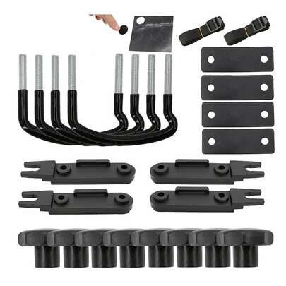 Abrazadera en U para portaequipajes de techo, universal, de acero inoxidable, para coche y camión, 85 mm de ancho interior, con 8 tuercas de segurida.d y 2 tiras (4 unidades), compatible con la mayoría de los vehículos.