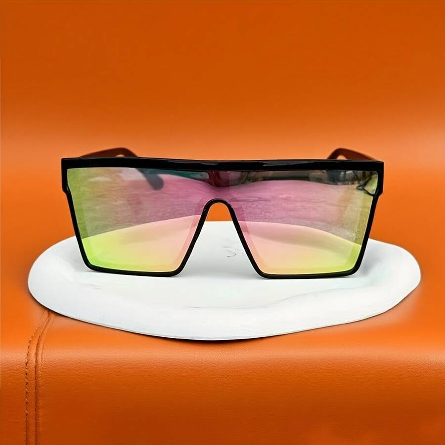 1副无框时尚装饰眼镜，采用优质PC材质和AC镜片，轻巧耐用，简约粉色设计——适合日常佩戴，是理想的礼物之选。 - 彩虹粉 - 查看 1