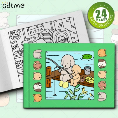 24 páginas Libro para colorear para niños Cozy Friends - 1 pieza/2 piezas/3 piezas/4 piezas Libro para colorear para adultos y adolescentes - Personajes de animales súper lindos. Disfrute y satisfacción a través de la coloración, un regalo pensativo para amigos, familiares o seres queridos para vacaciones, cumpleaños u ocasiones especiales, regreso a la escuela, útiles escolares