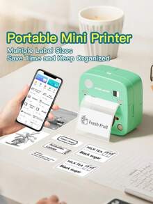 closeli 1pc High-Efficiency Ink-Free Mini Printer, C1 Camera Model Thermal Printer, Supports Note, Text Scan (OCR) Or Text Printing, Web Printing, Document Printing, Image Printing, Label Printing, Banner Printing, Learning And Home Printing Assistant, Perfect Gift For Halloween, Christmas, New Year - Blue - View 6
