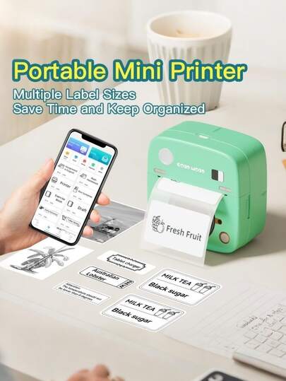 1pc High-Efficiency Ink-Free Mini Printer, C1 Camera Model Thermal Printer, Supports Note, Text Scan (OCR) Or Text Printing, Web Printing, Document Printing, Image Printing, Label Printing, Banner Printing, Learning And Home Printing Assistant, Perfect Gift For Halloween, Christmas, New Year