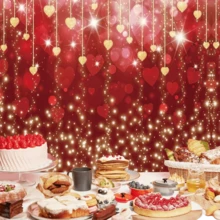 1pc Shiny Red Heart Background, Love Banner, Red Glitter Heart Photography Background, Polyester Material, Lightweight And Easy To Install, Hanging Decoration, For Home Outdoor Birthday, Proposal, Wedding, Valentine's Day Decoration Supplies, Party Shooting Props, Party Supplies, Holiday Decoration, Multiple Size Options - Multicolor - View 5