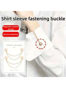 2/4pcs Multi-Functional Magnetic Clips, New Magnetic Clips, Strong Magnetic Scarf Clips With Chain, Shirt Clips, Fashion Accessories, Used To Tighten T-Shirt Hem, Collar And Pants Cuffs, Halloween Decoration - Multicolor - View 2