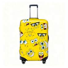 1Pc SpongeBob Luggage Cover - Personalized Cartoon Anime Suitcase Protector, Stylish Elastic Washable Baggage Cover, Fits Multiple Suitcase Sizes - Yellow - View 9
