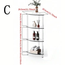 透明亚克力三角形多层置物架，可用作卧室床头柜、沙发边桌、客厅小茶几，时尚美观，可用于摆放香水和装饰品，易于组装和清洁。