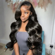 5X5 Peruca Ondulada Sem Cola Pré-Cortada, Cabelo Humano Misturado Pré-Arrancado, Peruca Ondulada Sem Cola 13x4 de Cabelo Humano, Peruca Frontal de Renda de Cabelo Humano Misturado com Densidade de 200%