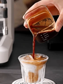 2 件套高硼硅玻璃烧杯，迷你浓缩咖啡杯，带新鲜标记的牛奶杯，适用于实验室、教育、家庭厨房、工业和科学用途