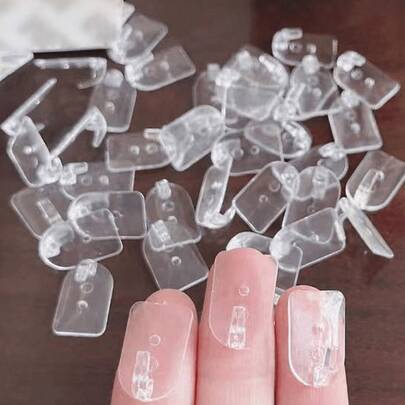 4/8/16/24pcs Acrylic Adhesive Hooks - Transparent No-Drill Strong Adhesive Hooks, Mini Horn Design, Rust-Proof Plastic Bathroom Home Storage, Towel, Key, Jewelry Hooks, Fashionable Wall Decor Multi-Function Hooks