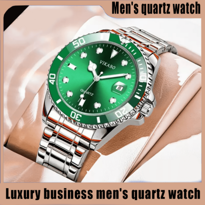 Nuovo orologio di lusso luminoso da uomo, design in acciaio, orologio da uomo d'affari con calendario, adatto come regalo per compleanno, San Valentino, cena di gala, ecc.