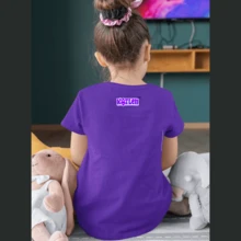 Girls' T-Shirt, 100% Premium Cotton, Short Sleeve, Sizes 6 To 16, With High-Quality Thermal Print, Pink Gang, Emily Vick, Katlen Leozin, Robson - 紫色 - 查看 2