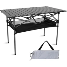 Pacilack Portable Folding Camping Table - Lightweight Collapsible Outdoor Table With Carry Bag, Sturdy Legs & Large Flat Surface For Picnics, BBQs, Beach, Hiking, Tailgating - Compact & Durable Design For S & - XL (39,37 inch) - Xem 1